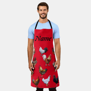 Rooster Personalize Add Name Color Chicken Apron