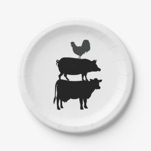 Rooster Pig Cow Barnyard Party Farm Paper Plates