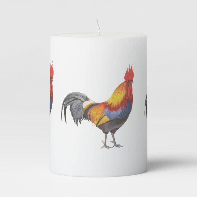 Rooster Pillar Candle (Front)