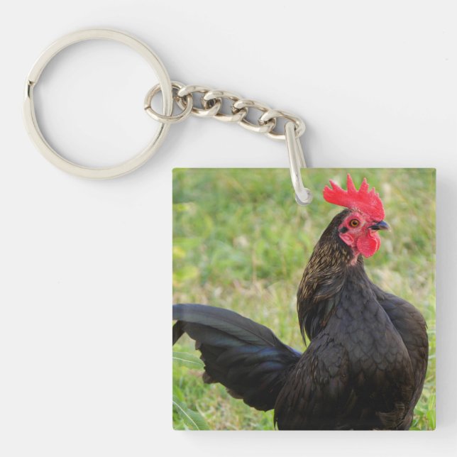 Rooster Portrait Keychain (Front)