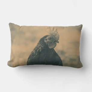 Rooster Portrait Outdoor Pillow