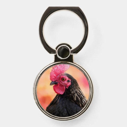Rooster Portrait Phone Ring Stand