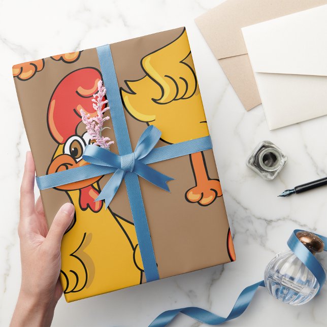 Rooster Pose Wrapping Paper (Creator Uploaded)