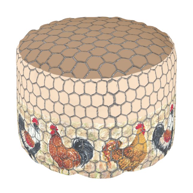 Rooster Pouf (Angled Front)