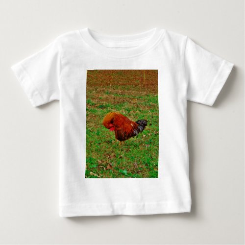 Rooster Preening Baby T_Shirt