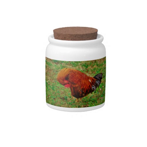 Rooster Preening Candy Jar