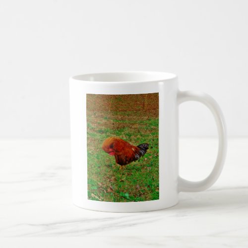 Rooster Preening Coffee Mug