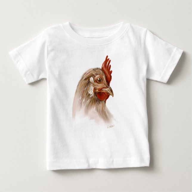 Rooster Print on Baby T-shirt (Front)