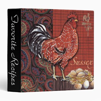 Rooster Recipe Binder by ormsbyeditions at Zazzle