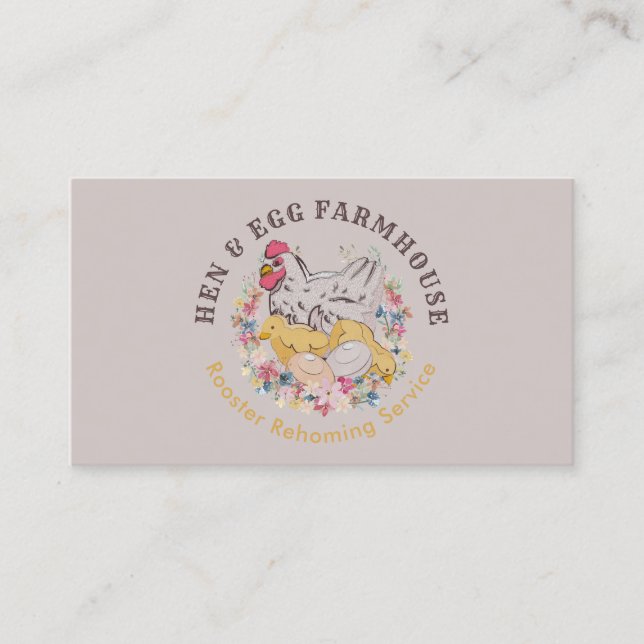 Rooster Rehoming Service Business Card (Front)