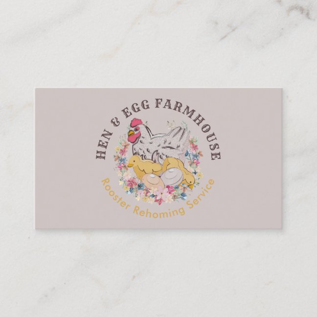 Rooster Rehoming Service Business Card