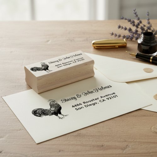 Rooster Return Address Stamp