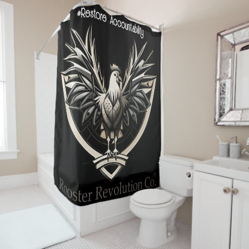 Rooster RevolutionWear Defy the System Shower Curtain