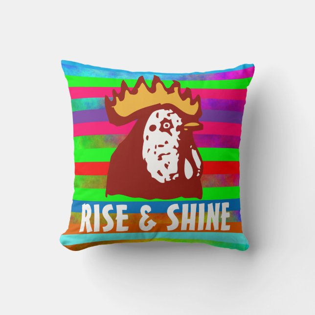 ROOSTER RISE & SHINE  THROW PILLOW (Front)