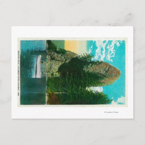 Rooster Rock on Columbia River Postcard