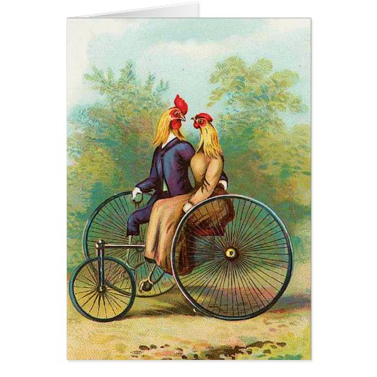 Rooster Romantic Bike Date Cards (Front)
