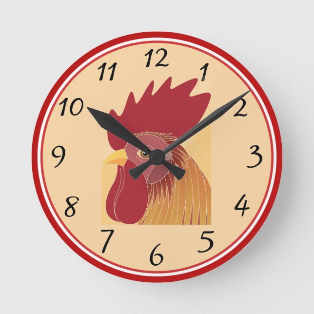Rooster Round Clock (Front)