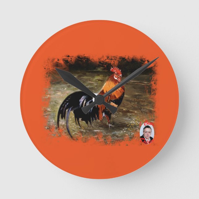 Rooster Round Clock (Front)