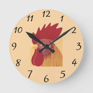 Rooster Round Clock