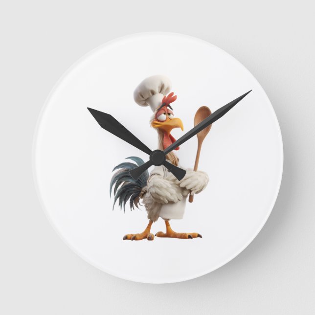 Rooster Round Clock (Front)