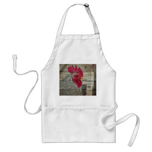 Rooster Rustic Chicken Coop Barn Board Adult Apron
