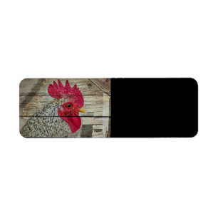 Rooster Rustic Chicken Coop Barn Board Label