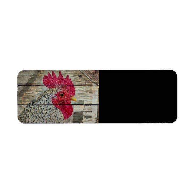 Rooster Rustic Chicken Coop Barn Board Label (Front)