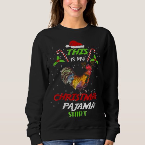 Rooster Santa Hat Christmas Xmas Chicken Lights Sn Sweatshirt