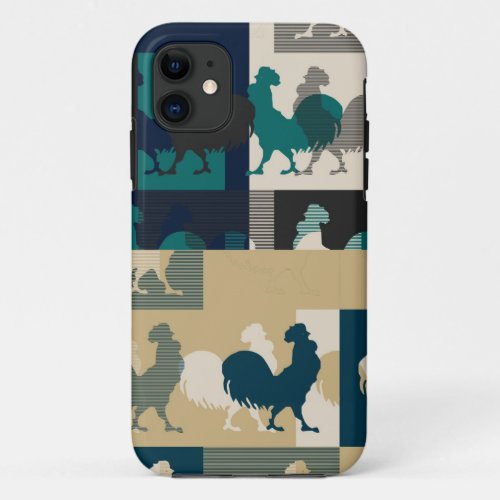 Rooster Seamless Vintage iPhone 11 Case