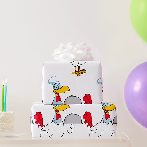 Rooster Serving Food Wrapping Paper