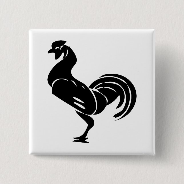 Rooster silhouett button (Front)