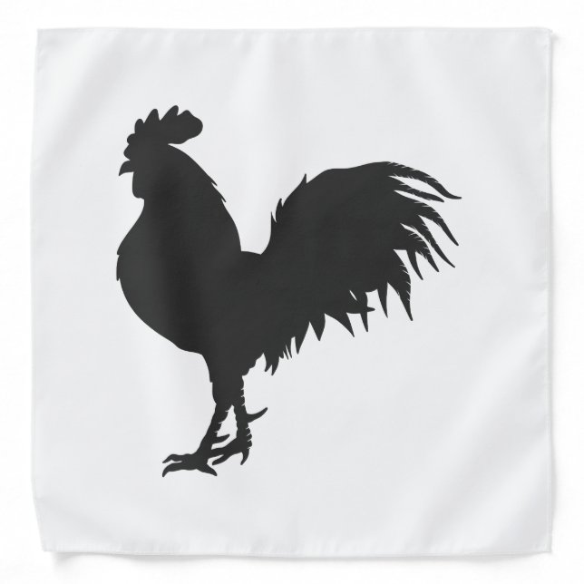 Rooster  silhouette  - Choose background color Bandana (Front)