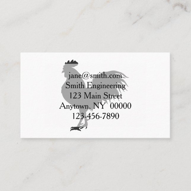 Rooster  silhouette  - Choose background color Business Card (Front)
