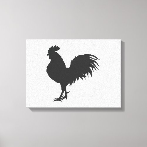Rooster  silhouette  _ Choose background color Canvas Print