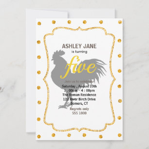 Rooster  silhouette  - Choose background color Invitation