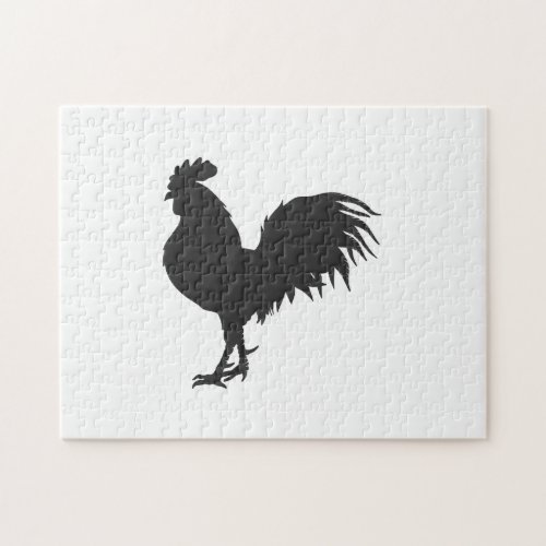 Rooster  silhouette  _ Choose background color Jigsaw Puzzle