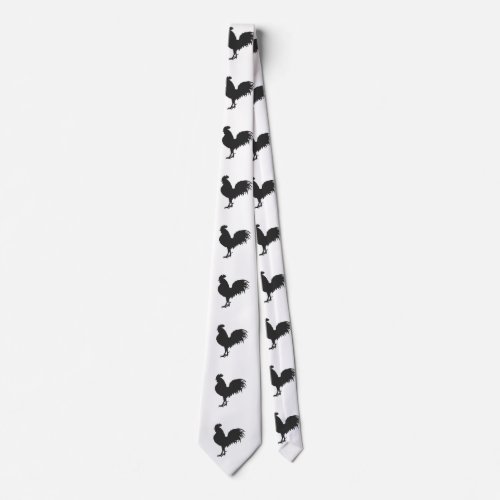 Rooster  silhouette  _ Choose background color Neck Tie