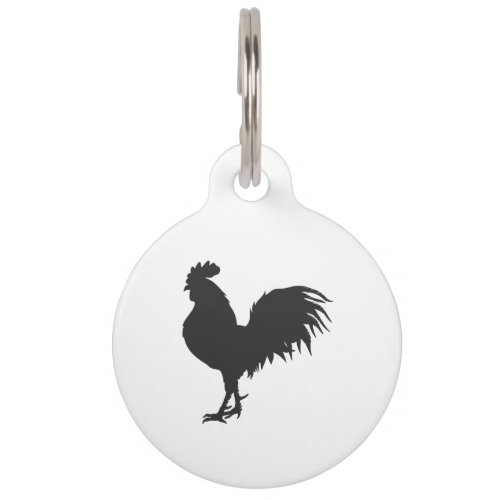 Rooster  silhouette  _ Choose background color Pet ID Tag