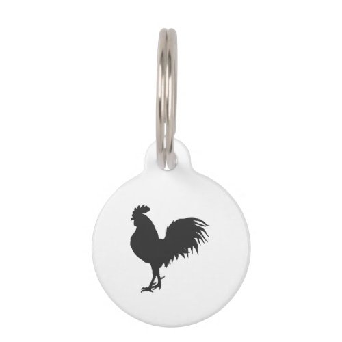 Rooster  silhouette  _ Choose background color Pet ID Tag
