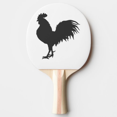 Rooster  silhouette  _ Choose background color Ping Pong Paddle