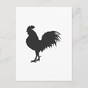 Rooster silhouette - Choose background color Postcard
