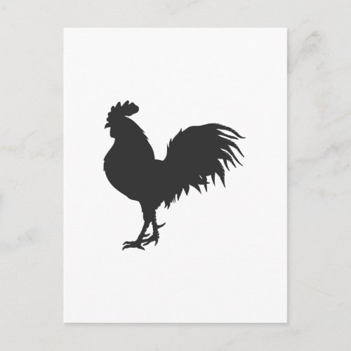 Rooster  silhouette  _ Choose background color Postcard