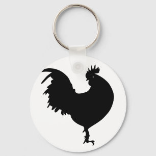 Rooster Silhouette Keychain