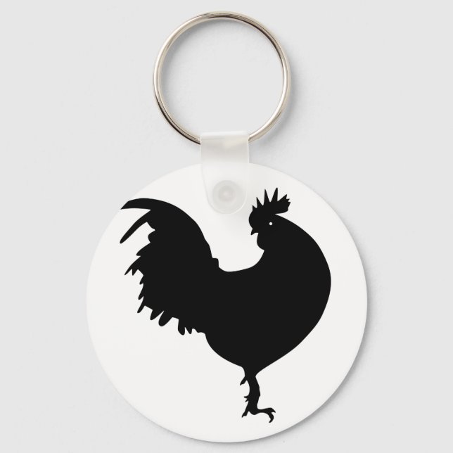 Rooster Silhouette Keychain (Front)