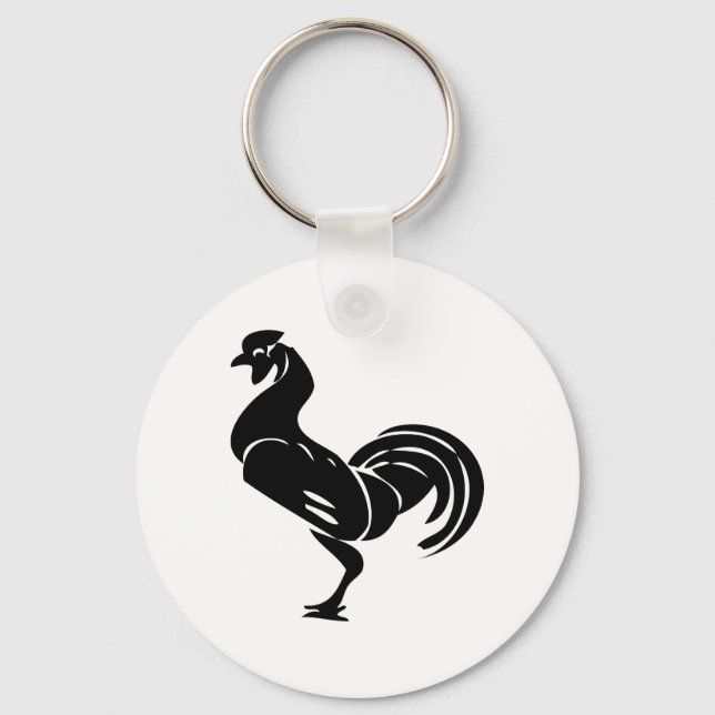 Rooster silhouette keychain (Front)