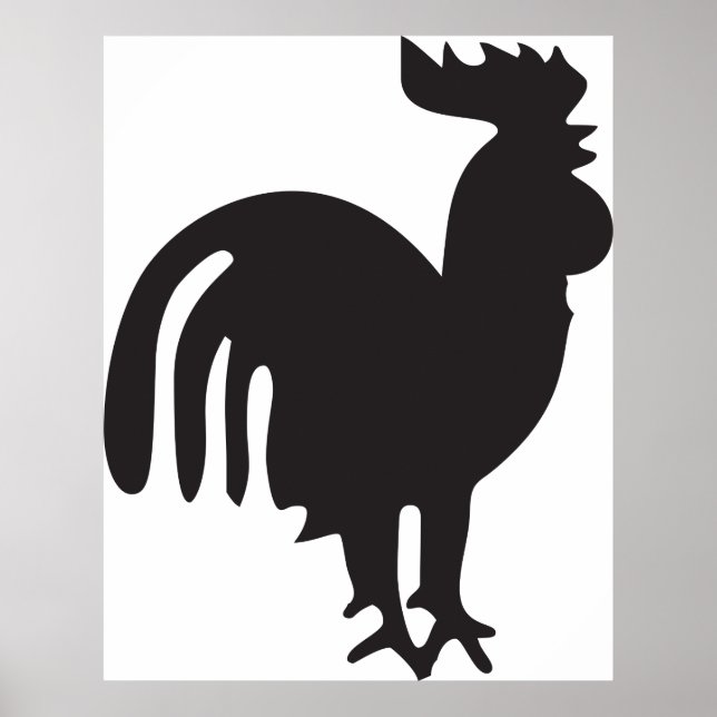 Rooster Silhouette Poster (Front)