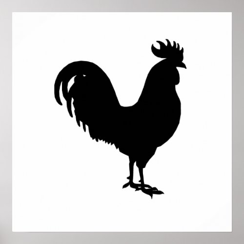 Rooster Silhouette Poster