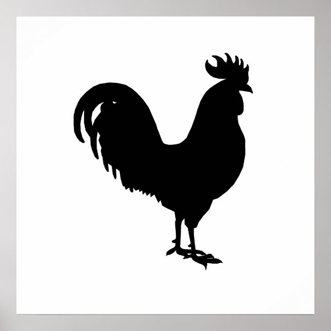 Rooster Silhouette Poster (Front)