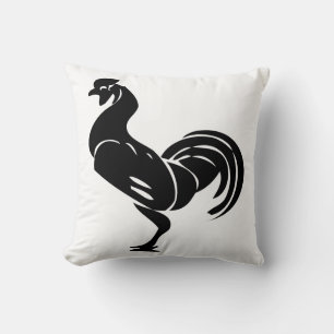 Rooster silhouette throw pillow