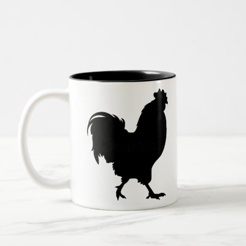 Rooster Silhouette Two_Tone Coffee Mug